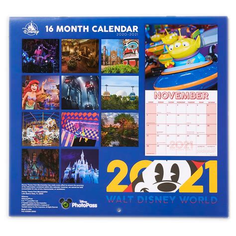 Walt Disney World 16 Month Calendar 2021
